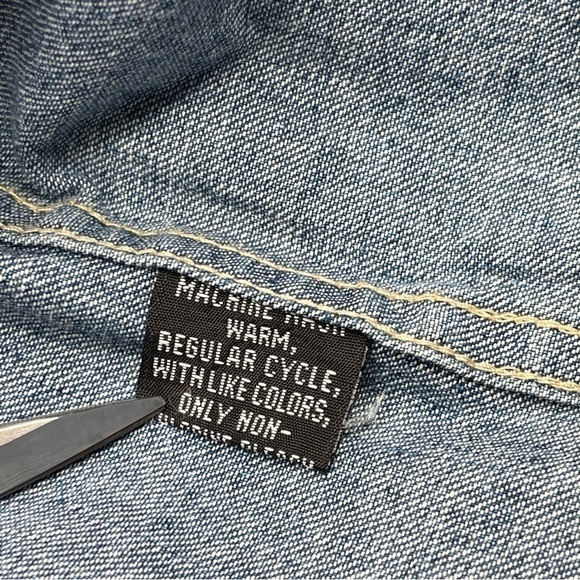 Northcrest Denim Shirt Button Long Sleeve Vintage Blue Western Work Outdoor XXLT - Picture 12 of 12